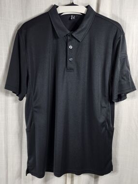 Men's Black Performance Polo — Breathable Short-Sleeve Shirt